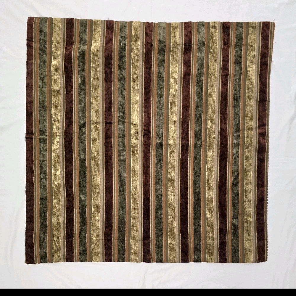 Vtg Ethan Allen Set Of 2 Custom Made Striped Velvety Textured EURO Shams 32X32